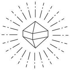 Obraz premium Diamond icon isolated on white background. Shining gem. Illustration on transparent background