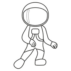 Dancing astronaut. Illustration on transparent background