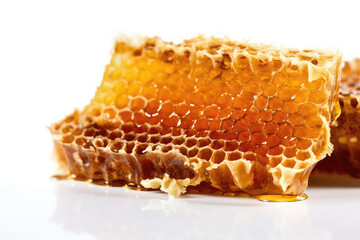 Honeycomb On White Background. Generative AI