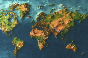 Fototapeta na wymiar Pixelated earth globe map Generative AI
