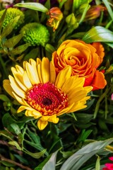 Teil eines großen Blumenstrausses zum Geburtstag