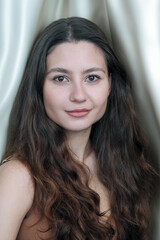 Naklejka premium Portrait of a beautiful cute young woman