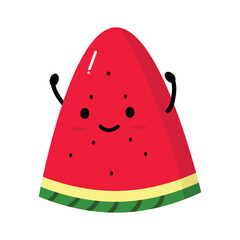 Funny watermelon cartoon with bubble