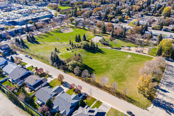 Grosvenor Park in the city of Saskatoon, Saskatchewan, Canada