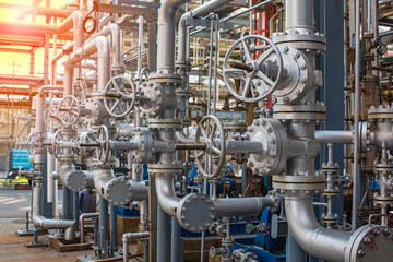 Pipe line oil and gas valves at gas plant pressure safety valve selective