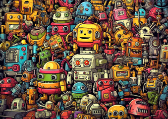 Fototapeta premium Kids toys background , cartoon style , generative ai