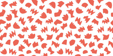 Fun colorful doodle and mosaic seamless pattern. Vector illustration for card, banner, invitation, social media post, poster, mobile apps, advertising.