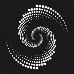 Halftone circular frame logo set. Circle dots isolated on the white background. - Vector.