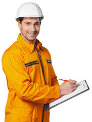 Young male construction Worker with hard hat