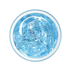 グラスに入ったブルーハワイのイラスト リアル