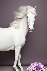white horse. generative ai.