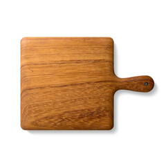 Wooden cutting board or chopping board isolated on a transparent background, PNG. High resolution.