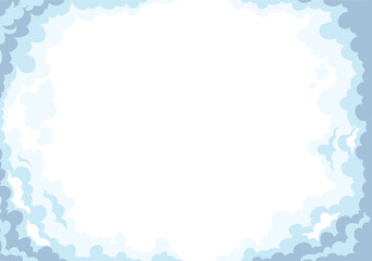 sky with clouds on white background illustration