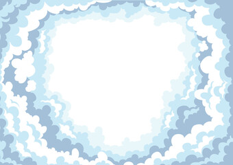 sky with clouds on white background illustration