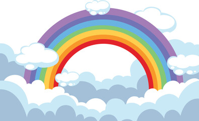 sky with clouds on white background illustration