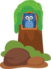 cartoon owl character on white background illustration