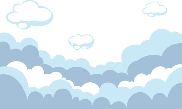 sky with clouds on white background illustration