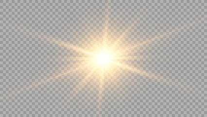 Vector transparent sunlight special lens flare light effect. PNG. Vector illustration	