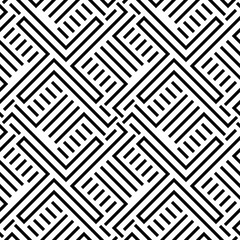 Vector seamless pattern. Modern stylish texture. Monochrome, linear abstract background.