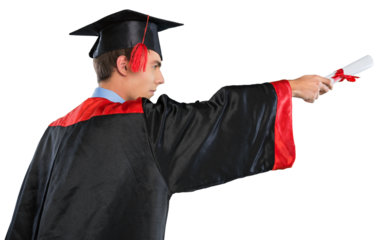 Smiling young graduates student with a diploma