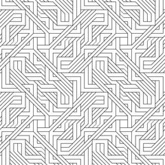 Vector seamless pattern. Modern stylish texture. Monochrome, linear abstract background.