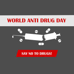 World Anti drug day vector HD