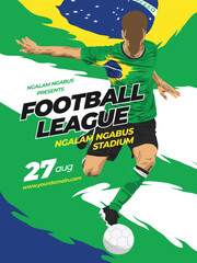 brazil football league poster template