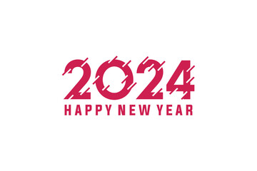 Happy new year 2024 with a digital concept, 2024 new year celebration concept
