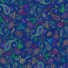 Naklejka premium seamless paisley pattern