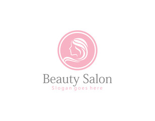 Natural Beautiful woman's face flower logo with gold gradient and business card design for beauty salon Premium Vector.