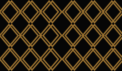Top view, Abstract pattern golden geometric squares isolated black background texture for graphic design, advertising product, colourful style, tile frame