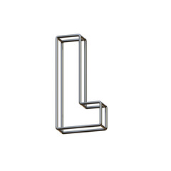Metal Outline 3D Alphabet or PNG Letters