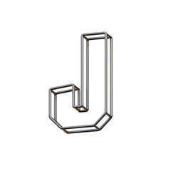 Metal Outline 3D Alphabet or PNG Letters
