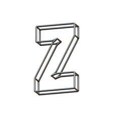 Metal Outline 3D Alphabet or PNG Letters