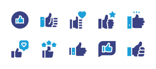 Like icon set. Duotone color. Vector illustration. Containing like, acknowledgement.