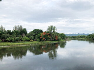 Beautiful landscape river Kwai Yai  at Kanchanaburi in Thailand, Travel concept.