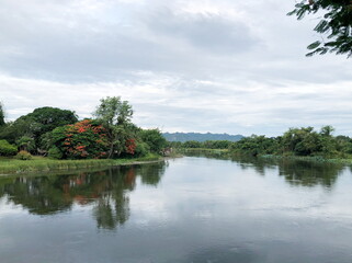 Beautiful landscape river Kwai Yai  at Kanchanaburi in Thailand, Travel concept.