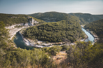 View on a canyon with a river