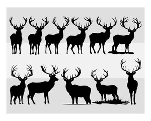 Deer Svg | SVG Bundle | Nature Deer Svg | Deer Silhouette| Animals Svg | Circut Cut Files Silhouette | Deer Clipart Svg | Deer In The Fores Svg | Silhouette| Vcetor| Outline | Eps | Cut file