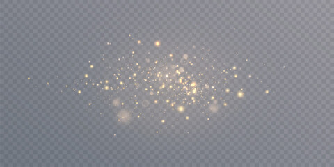 Light effect with lots of shiny shimmering particles isolated on transparent background. Vector star cloud with dust.	 - 610323199