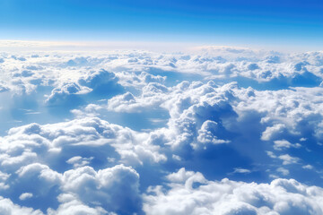 Naklejka premium A sea of clouds from an aerial perspective.