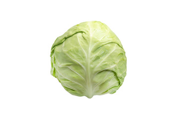 Cabbage head isolated on white background. A ripe whole cabbage. Organic food.