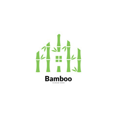 Green bamboo plant vector logo. Concept for spa and beauty salon, asian massage, cosmetic package, furniture material.