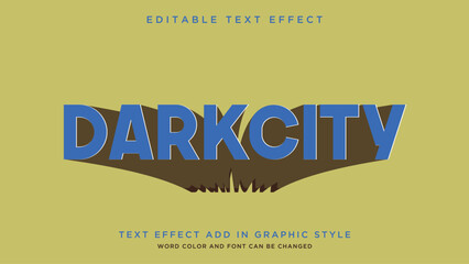 Dark city cool text effect editable text style