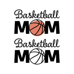 Basketball Mom Text with Ball Sublimation Decal for T-Shirt
