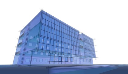 Fototapeta premium Modern office building concept 3d rendering
