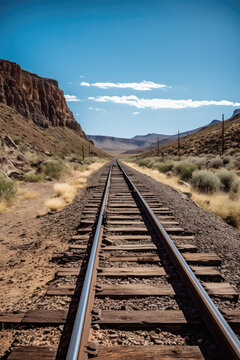 A railway crossing the desert.