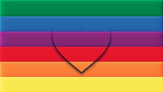 LGBT happy pride month loop animation video, pride flag