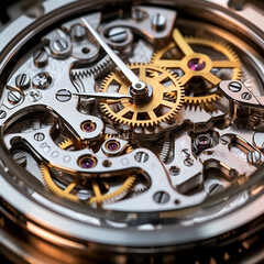 Fototapeta na wymiar Precision clockwork close-up