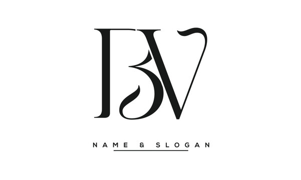 BV,  VB,  B,  V   Abstract  Letters  Logo  Monogram